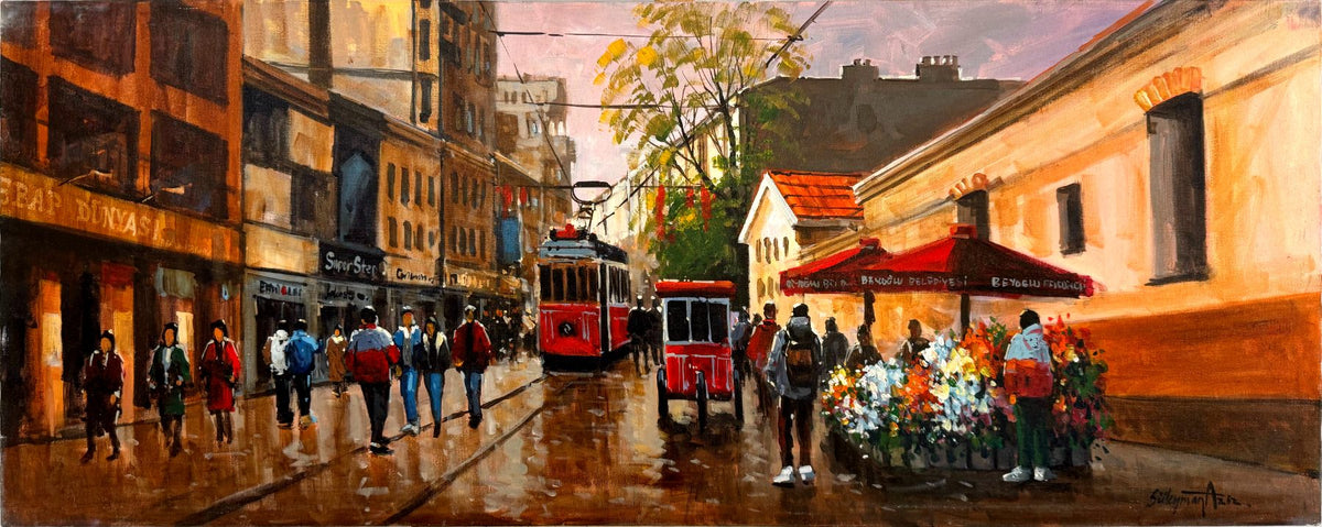 Beyoğlu'nun Ruhu Yağlı Boya Tablosu Simurg Sanatevi
