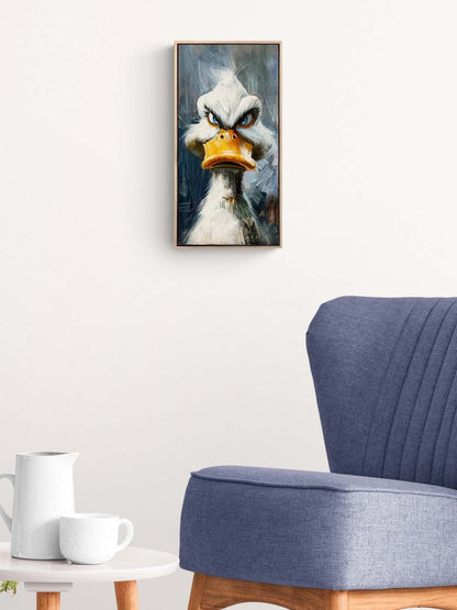 Öfkeli Ördek Yağlı Boya Tablosu