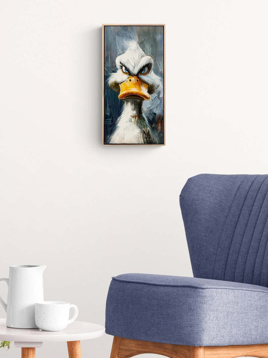 Öfkeli Ördek Yağlı Boya Tablosu