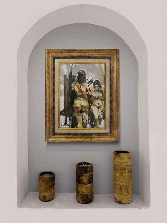 Aynadaki Kadın Yağlı Boya Tablosu