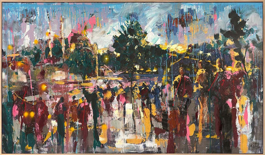 Ortaköy'de Kalabalıklar Yağlı Boya Tablosu