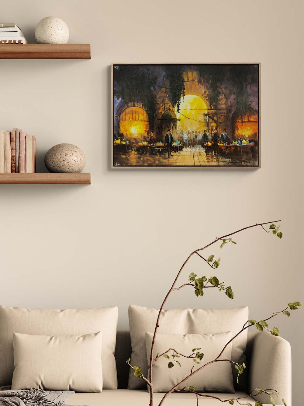 Çarşının Eski Hikayesi Yağlı Boya Tablosu