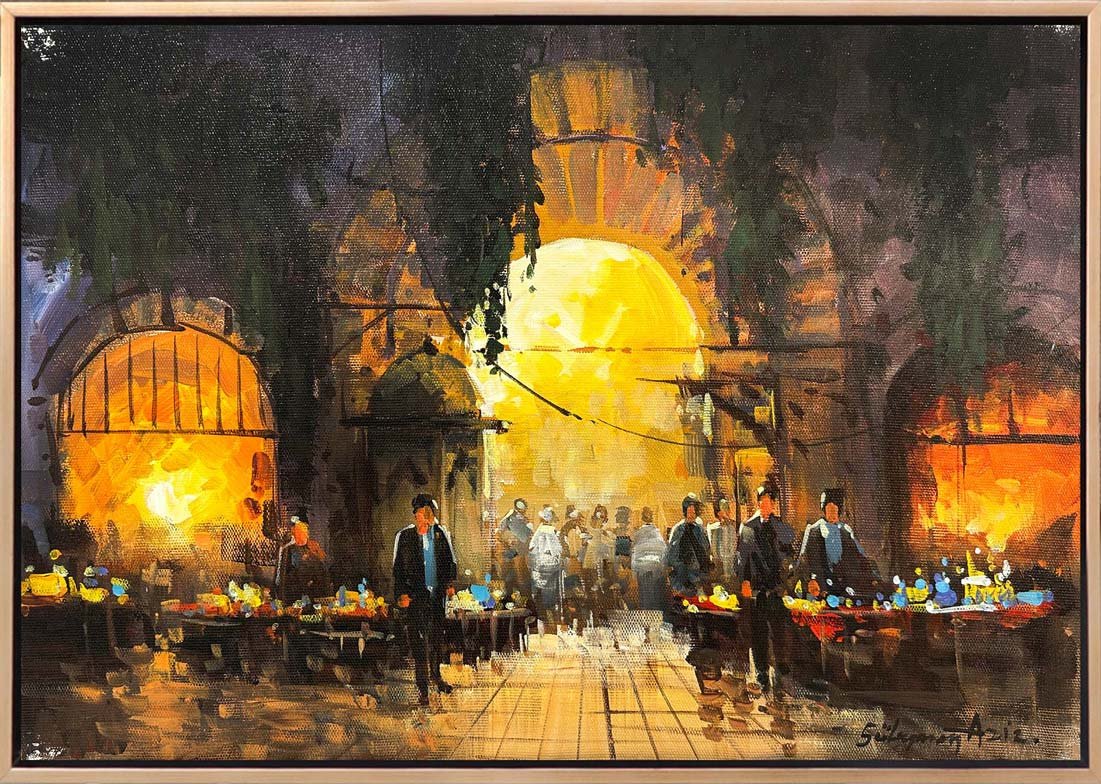 Çarşının Eski Hikayesi Yağlı Boya Tablosu