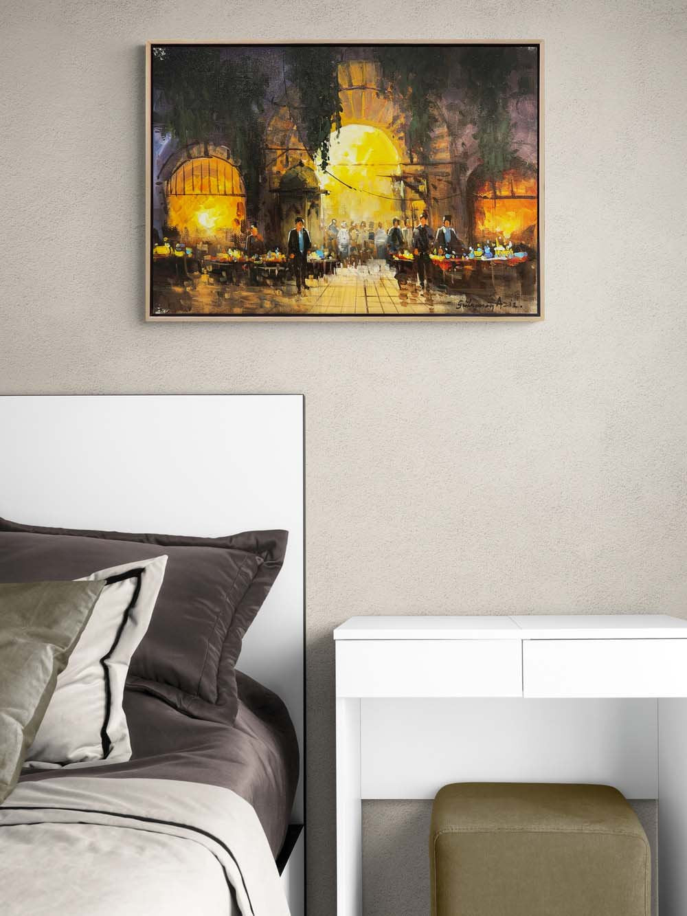 Çarşının Eski Hikayesi Yağlı Boya Tablosu