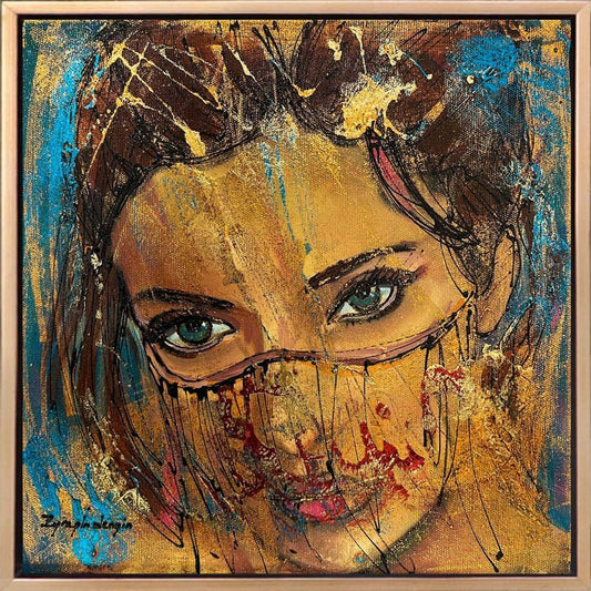 Peçeli Kadın Yağlı Boya Tablosu