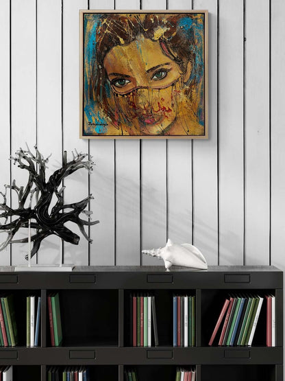 Peçeli Kadın Yağlı Boya Tablosu