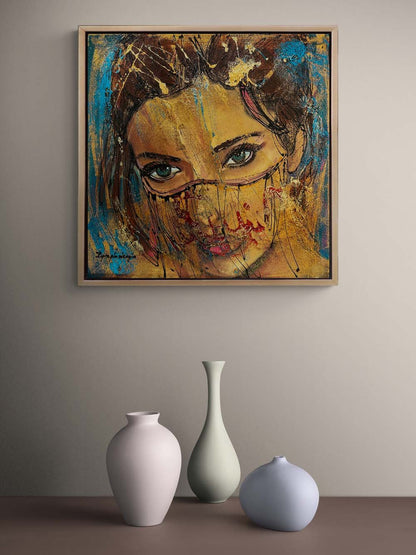 Peçeli Kadın Yağlı Boya Tablosu