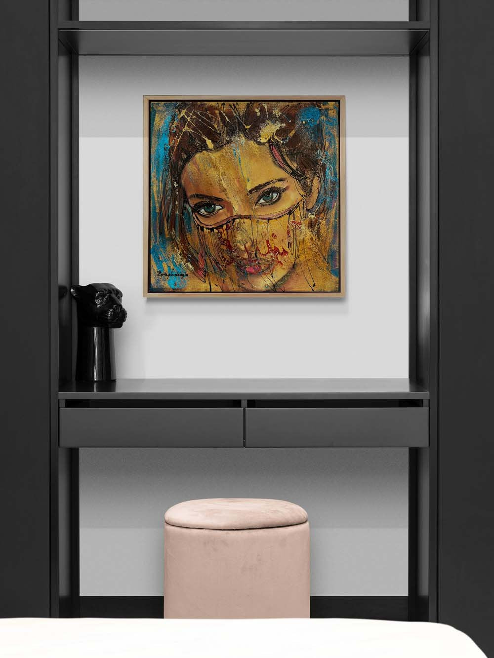 Peçeli Kadın Yağlı Boya Tablosu