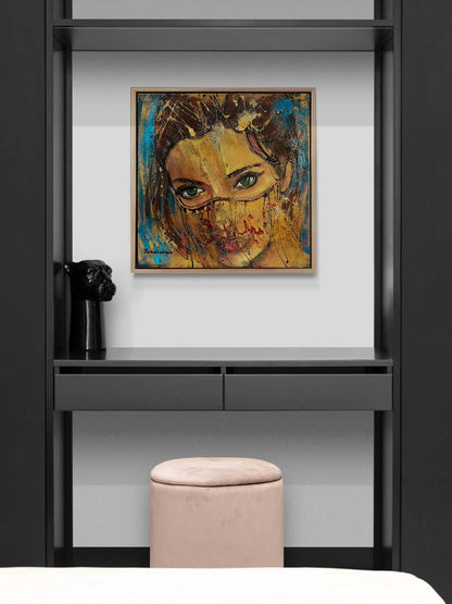 Peçeli Kadın Yağlı Boya Tablosu