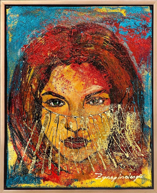 Peçenin Ardındaki Güzellik Yağlı Boya Tablosu