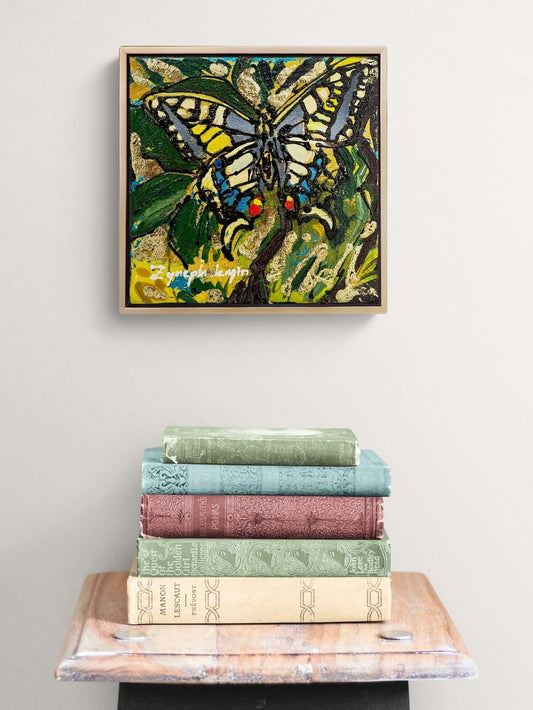 Yeşilerde Kelebek Yağlı Boya Tablosu