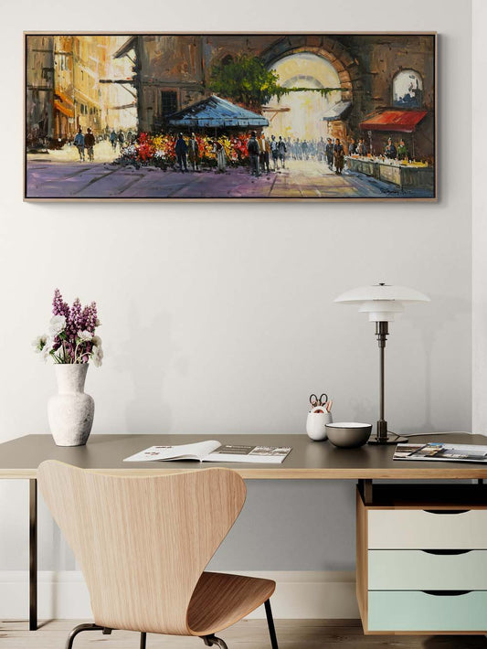 Tarihi Hanın Çiçekleri Yağlı Boya Tablosu