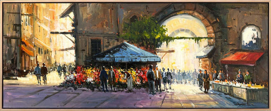 Tarihi Hanın Çiçekleri Yağlı Boya Tablosu