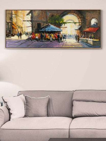 Tarihi Hanın Çiçekleri Yağlı Boya Tablosu