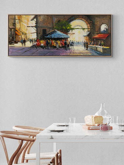 Tarihi Hanın Çiçekleri Yağlı Boya Tablosu