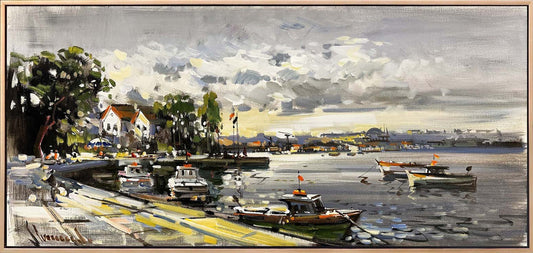 Boğazın Tarihi Akışı Yağlı Boya Tablosu