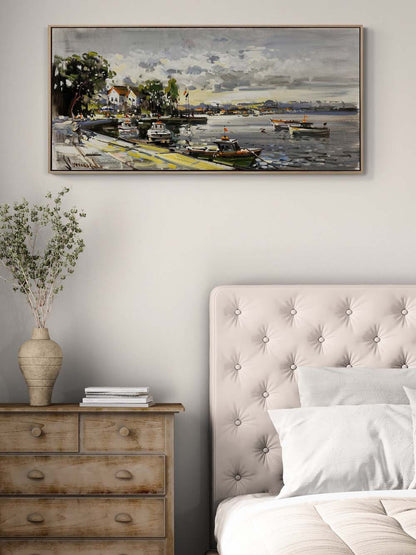 Boğazın Tarihi Akışı Yağlı Boya Tablosu