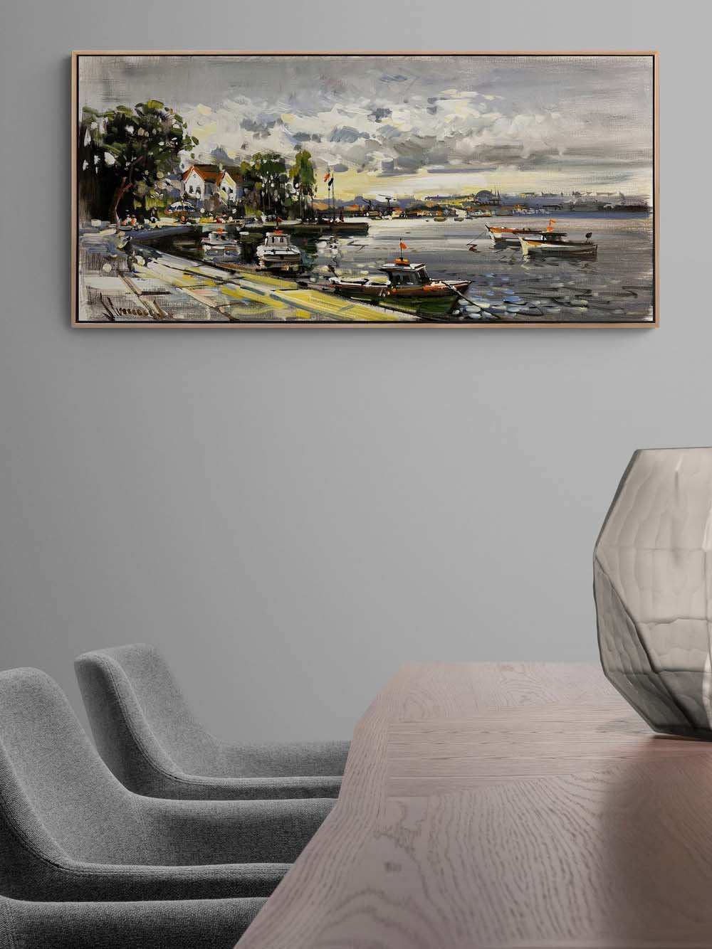 Boğazın Tarihi Akışı Yağlı Boya Tablosu