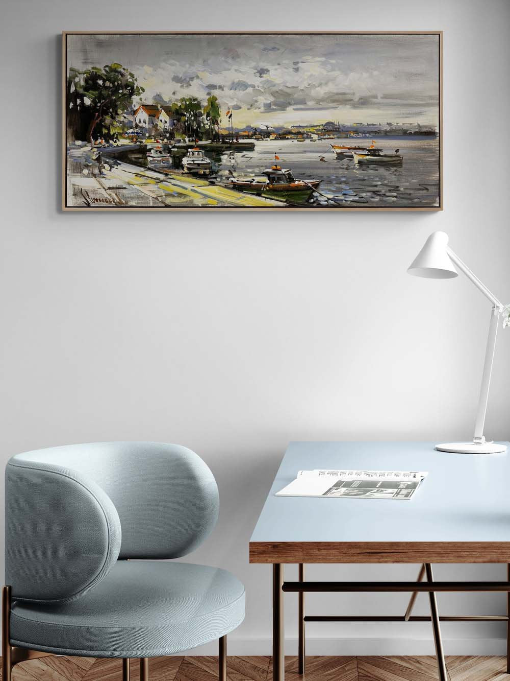 Boğazın Tarihi Akışı Yağlı Boya Tablosu