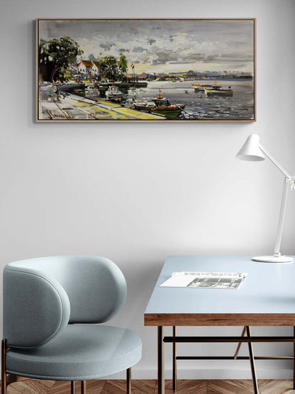 Boğazın Tarihi Akışı Yağlı Boya Tablosu