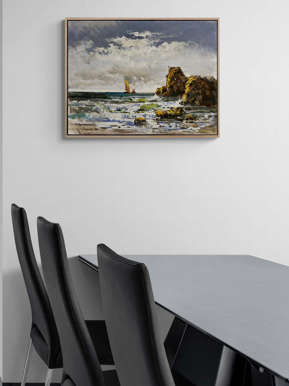 Gün Doğumunda Yelkenli Yağlı Boya Tablosu