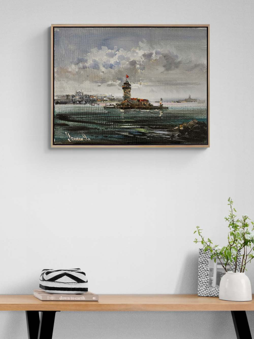 Kız Kulesi'nde Zaman Yağlı Boya Tablosu