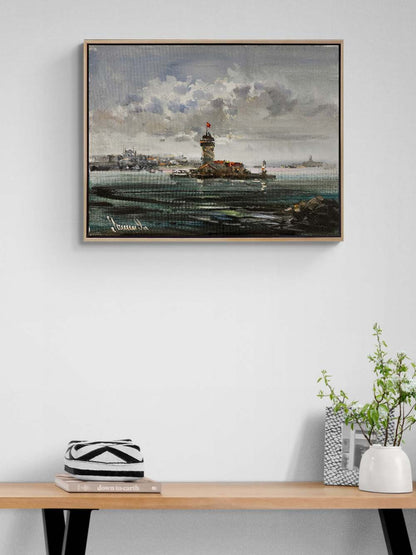 Kız Kulesi'nde Zaman Yağlı Boya Tablosu