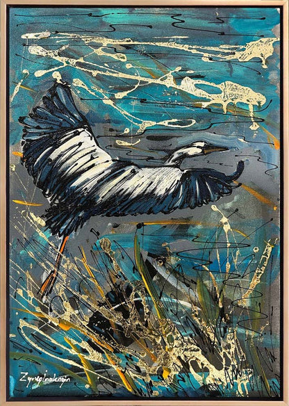 Turna Kuşunun Uçuşu Yağlı Boya Tablosu