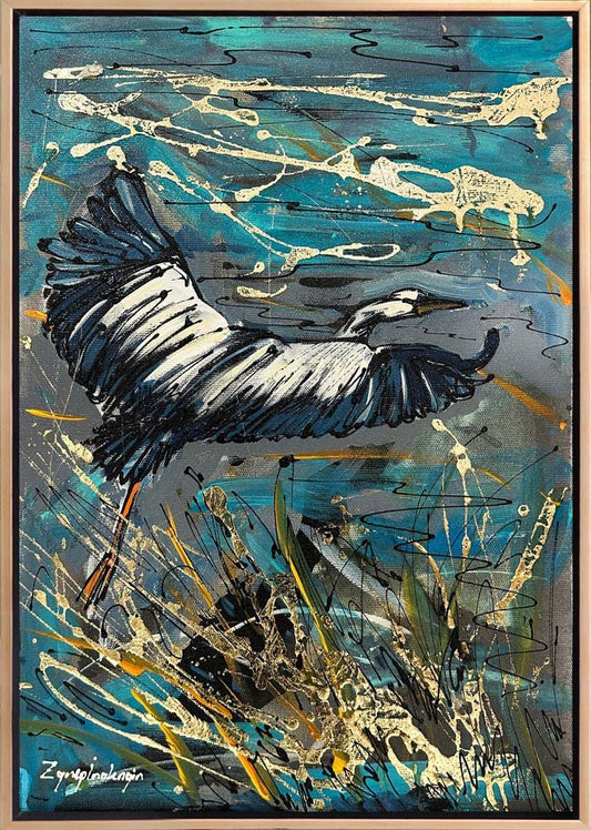 Turna Kuşunun Uçuşu Yağlı Boya Tablosu