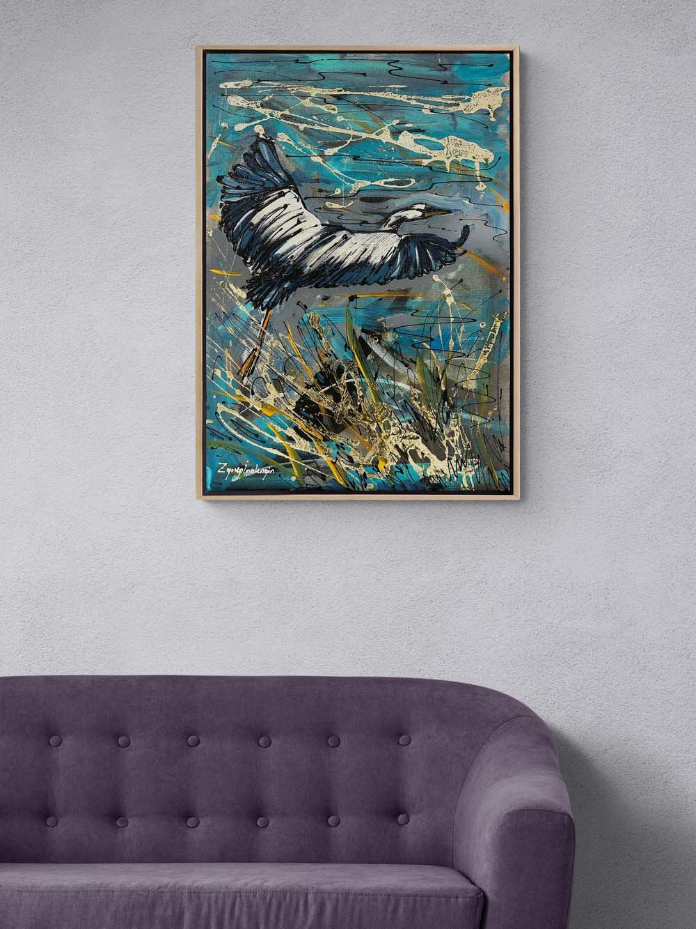 Turna Kuşunun Uçuşu Yağlı Boya Tablosu