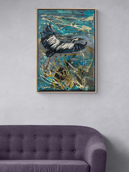 Turna Kuşunun Uçuşu Yağlı Boya Tablosu