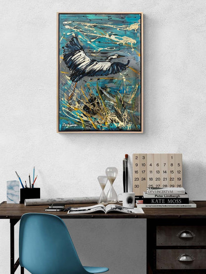 Turna Kuşunun Uçuşu Yağlı Boya Tablosu