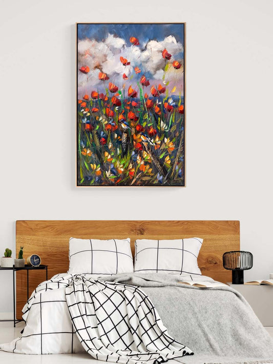 Gelinciklerin Bahar Şarkısı Yağlı Boya Tablosu