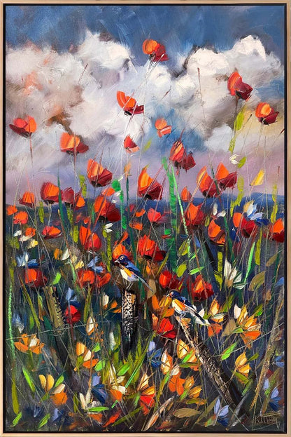 Gelinciklerin Bahar Şarkısı Yağlı Boya Tablosu