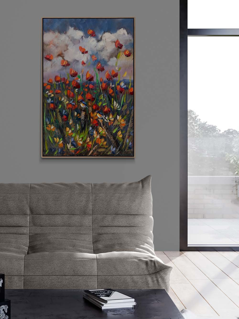 Gelinciklerin Bahar Şarkısı Yağlı Boya Tablosu