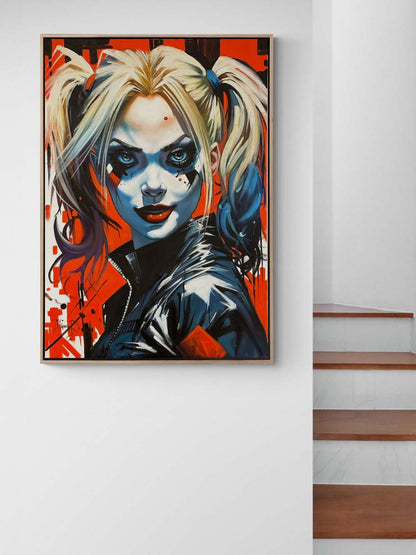 Harley Quinn Dünyası Yağlı Boya Tablosu