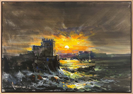 Kıyıda Sessizlik Yağlı Boya Tablosu