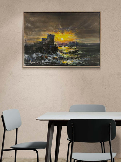 Kıyıda Sessizlik Yağlı Boya Tablosu