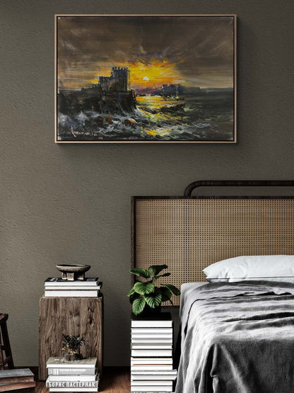 Kıyıda Sessizlik Yağlı Boya Tablosu