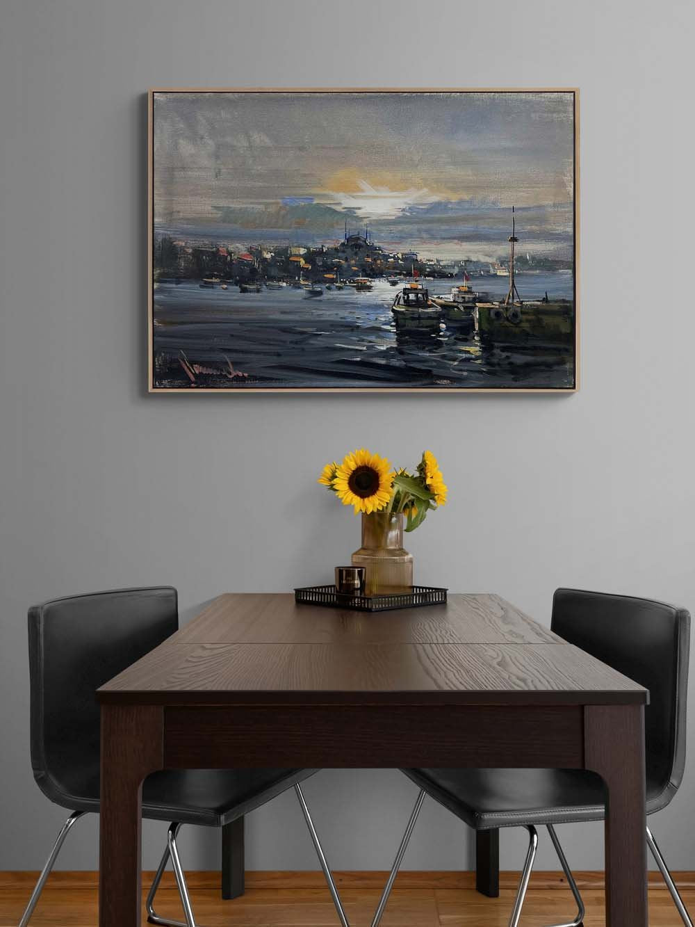 İstanbul Boğazı'nda Bir Gün Yağlı Boya Tablosu