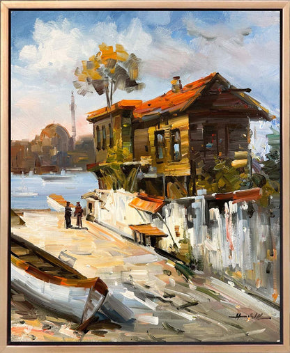 Rıhtımda Bekleyenler Yağlı Boya Tablosu