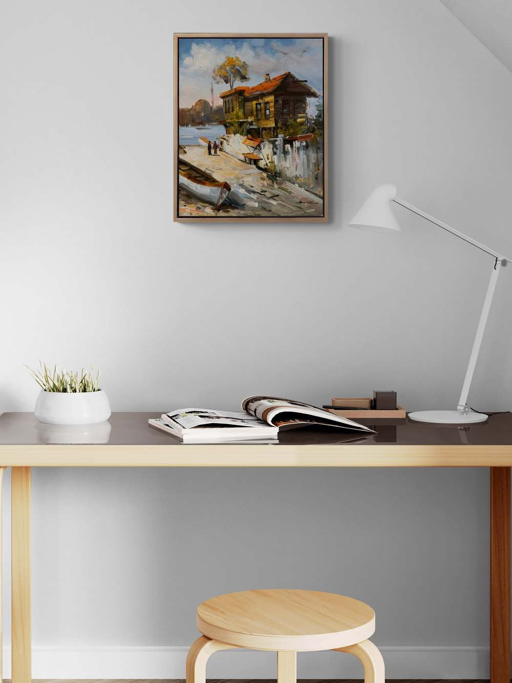 Rıhtımda Bekleyenler Yağlı Boya Tablosu