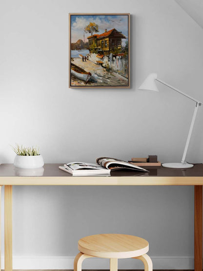 Rıhtımda Bekleyenler Yağlı Boya Tablosu