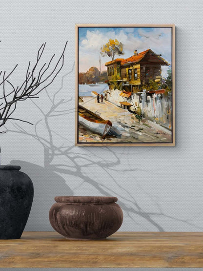 Rıhtımda Bekleyenler Yağlı Boya Tablosu