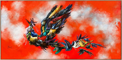 Yedi Vadi Yolcusu Simurg Yağlı Boya Tablosu