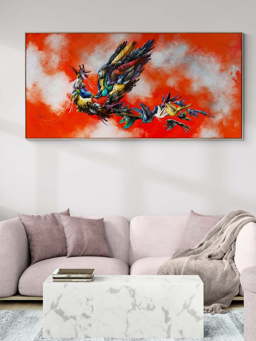 Yedi Vadi Yolcusu Simurg Yağlı Boya Tablosu