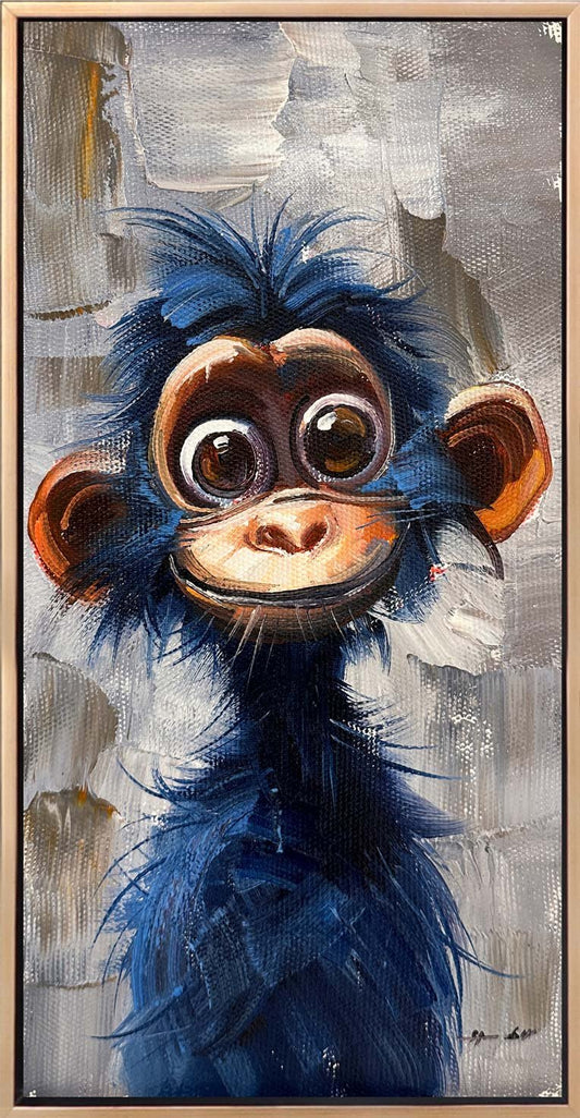 Gülen Maymun Yağlı Boya Tablosu