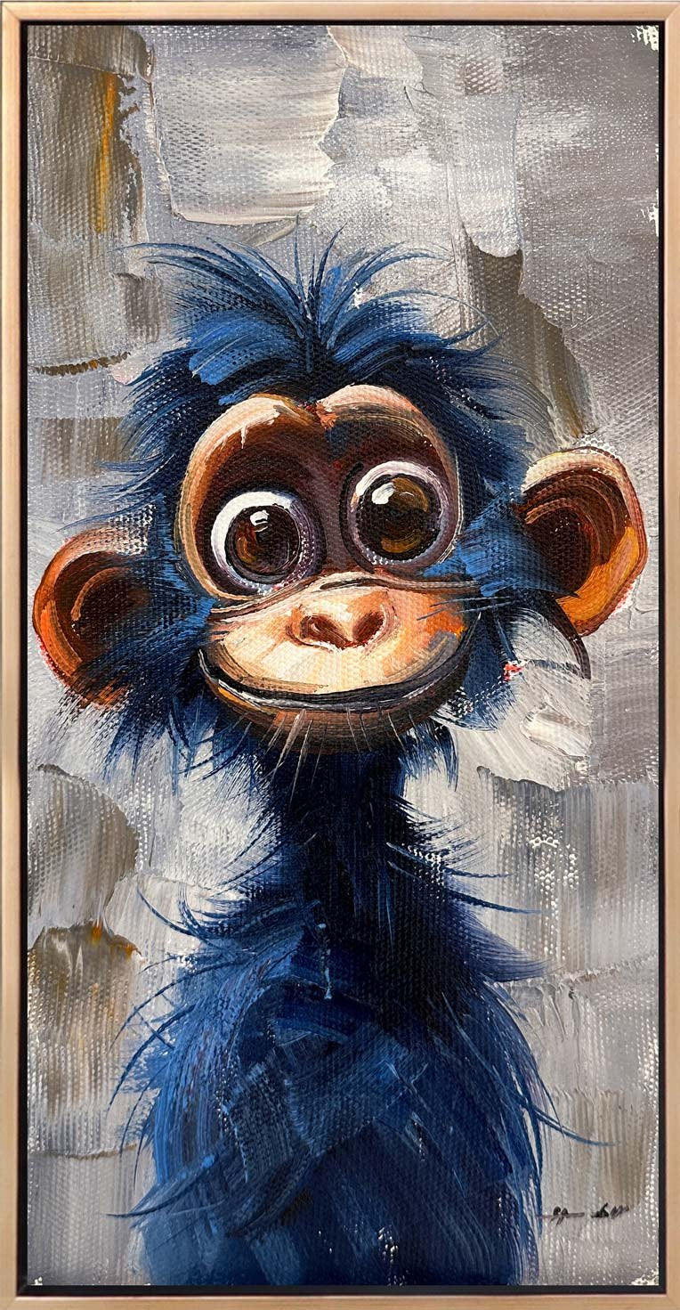 Gülen Maymun Yağlı Boya Tablosu