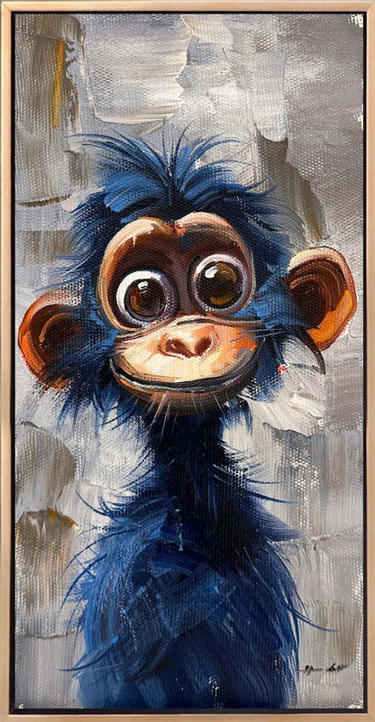 Gülen Maymun Yağlı Boya Tablosu