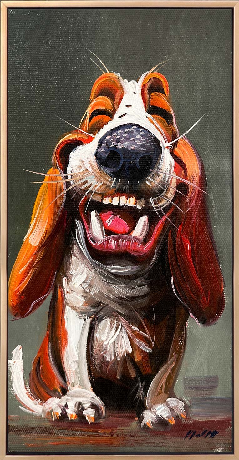 Gülen Köpek Yağlı Boya Tablosu
